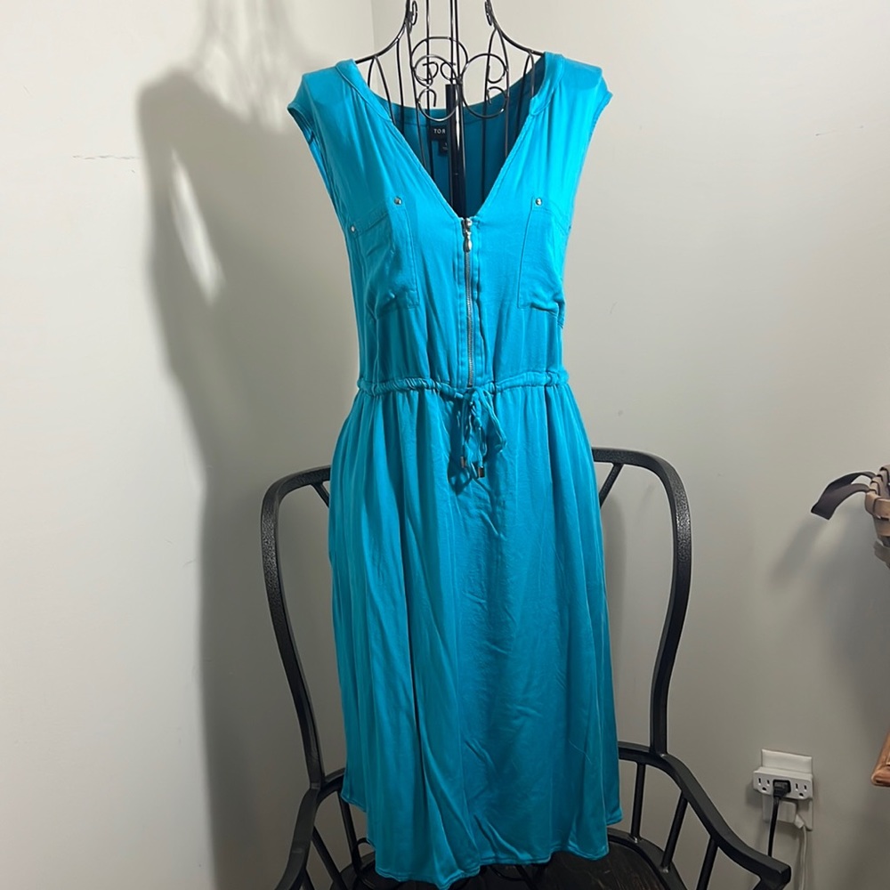 Torrid Blue dress with Zipper- Neckline